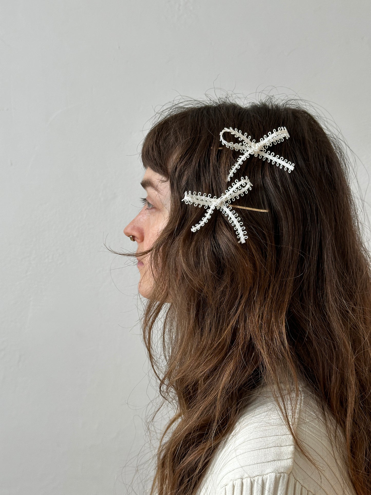 Lace Bow Bobby Pins