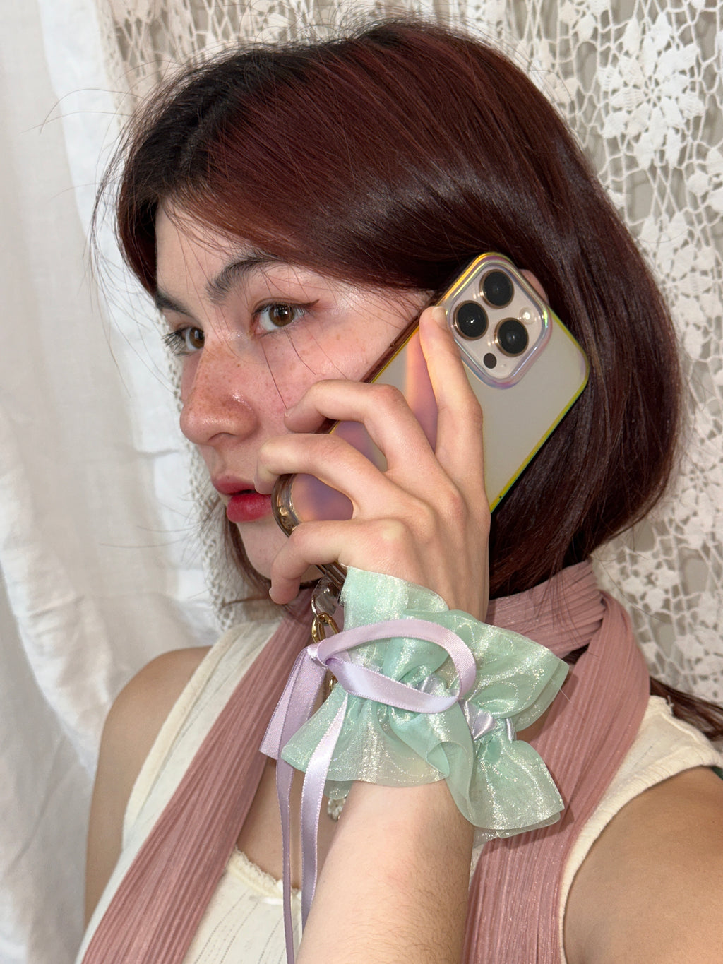The Ruffle Phone Wristlet