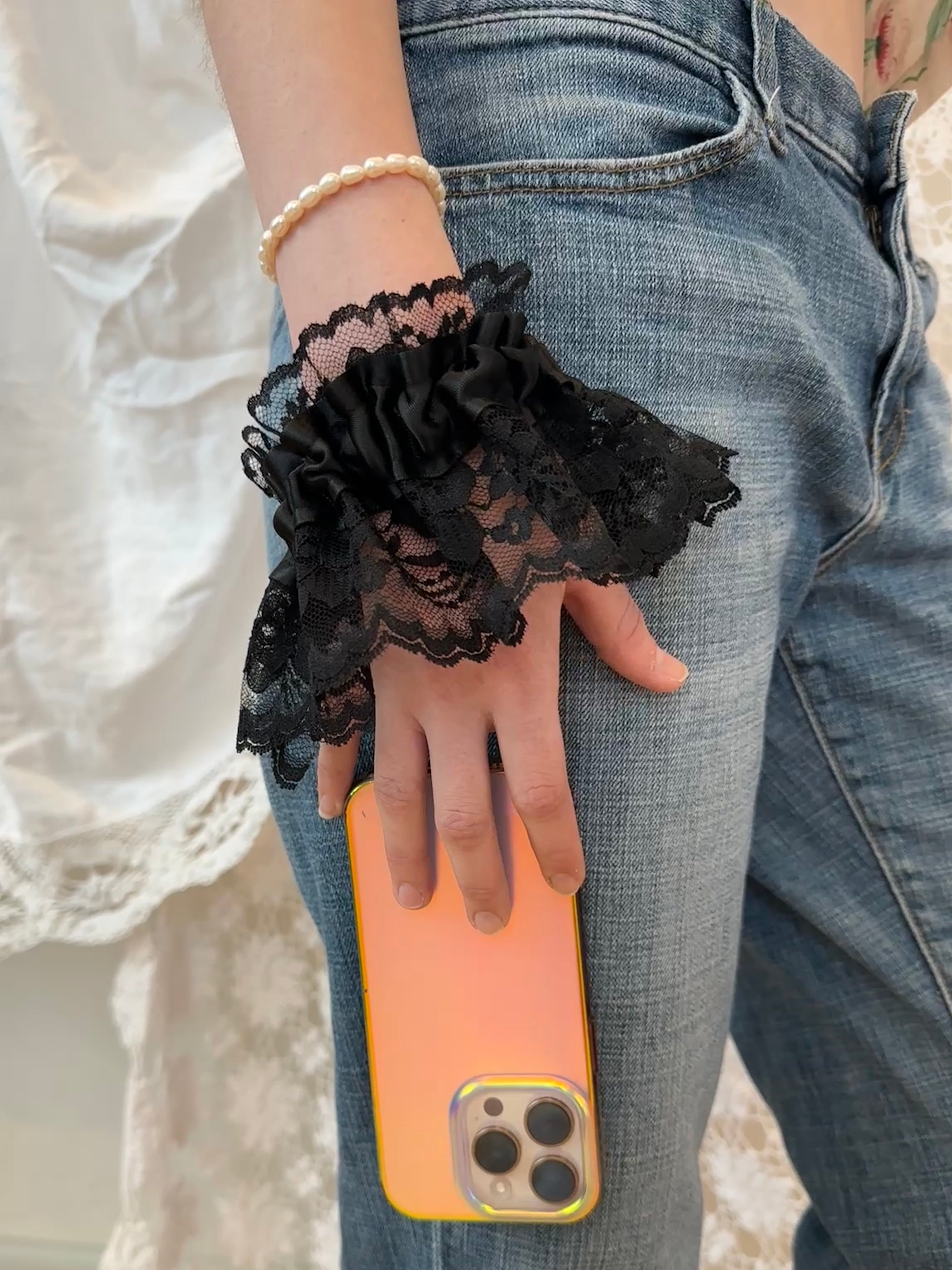 Lace Cuff Phone Wristlet