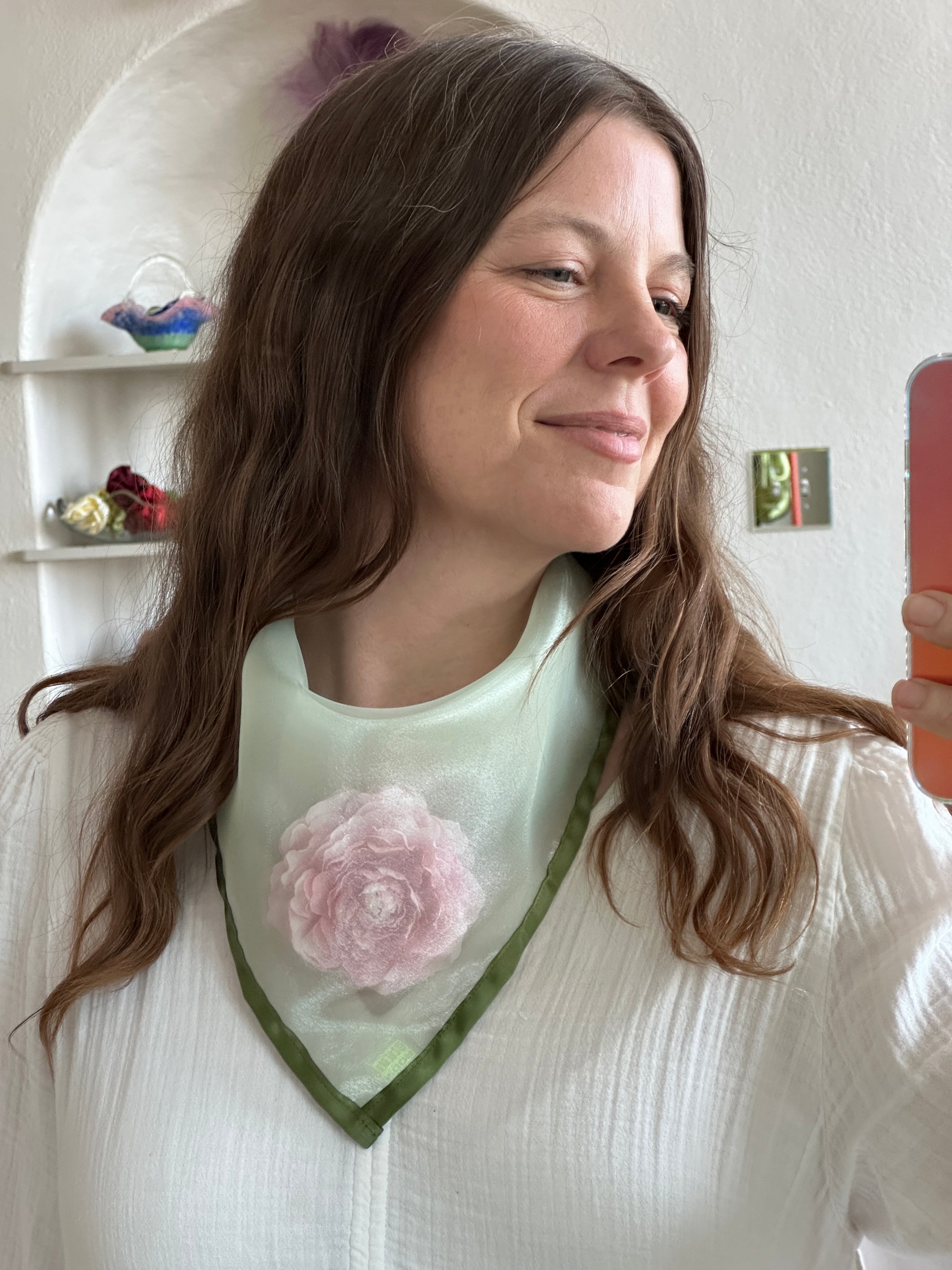 Peony Filled Headscarf
