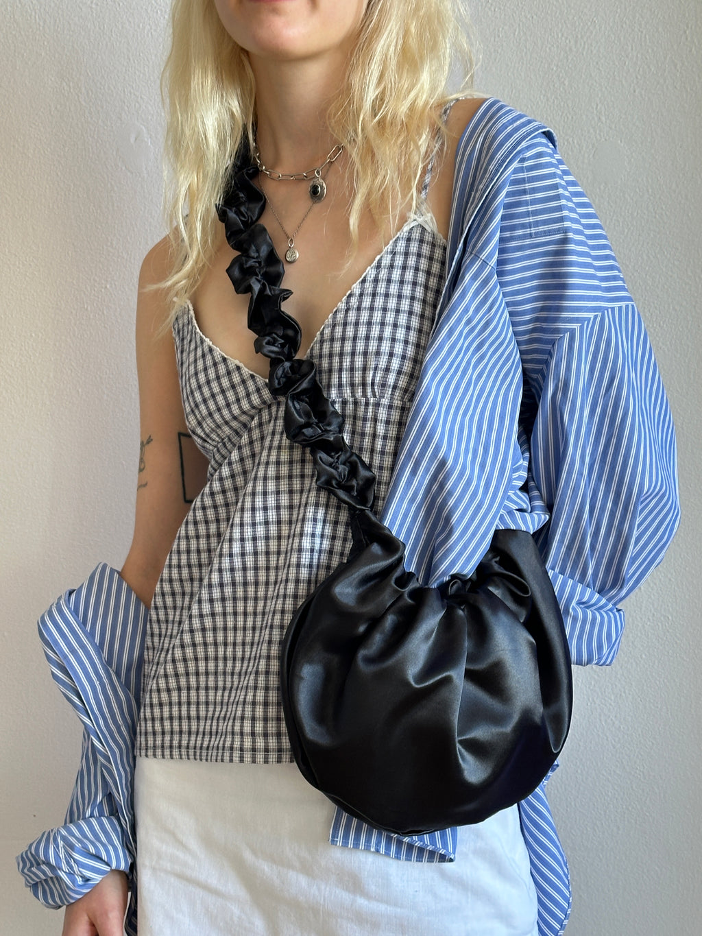 Satin Ruffle xbody Bag