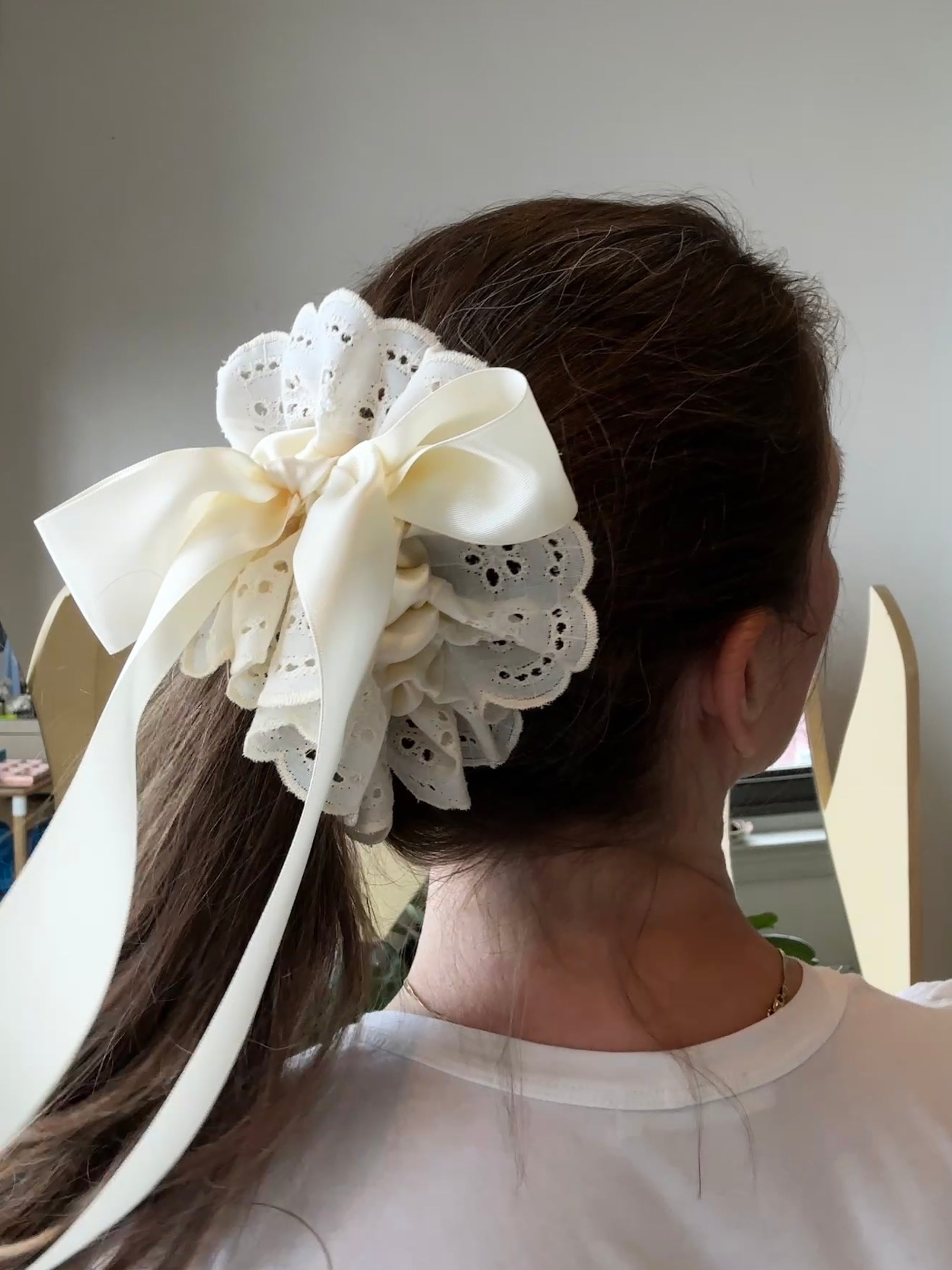 Eyelet Peplum Scrunchie
