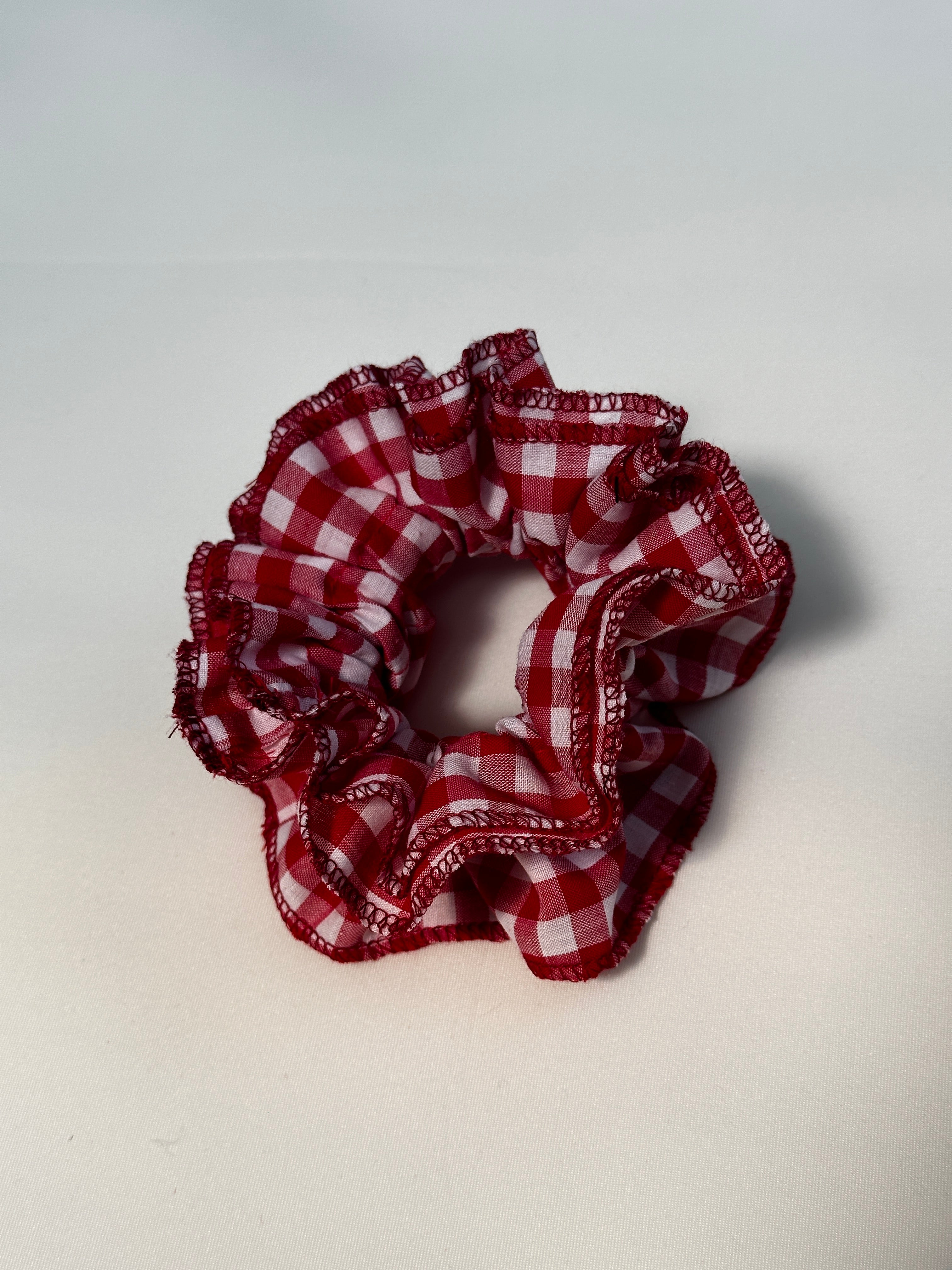 Checked Ruffle Scrunchie