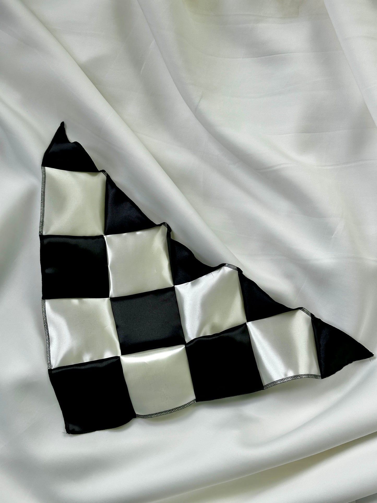 Satin Patchwork Triangle Headscarf