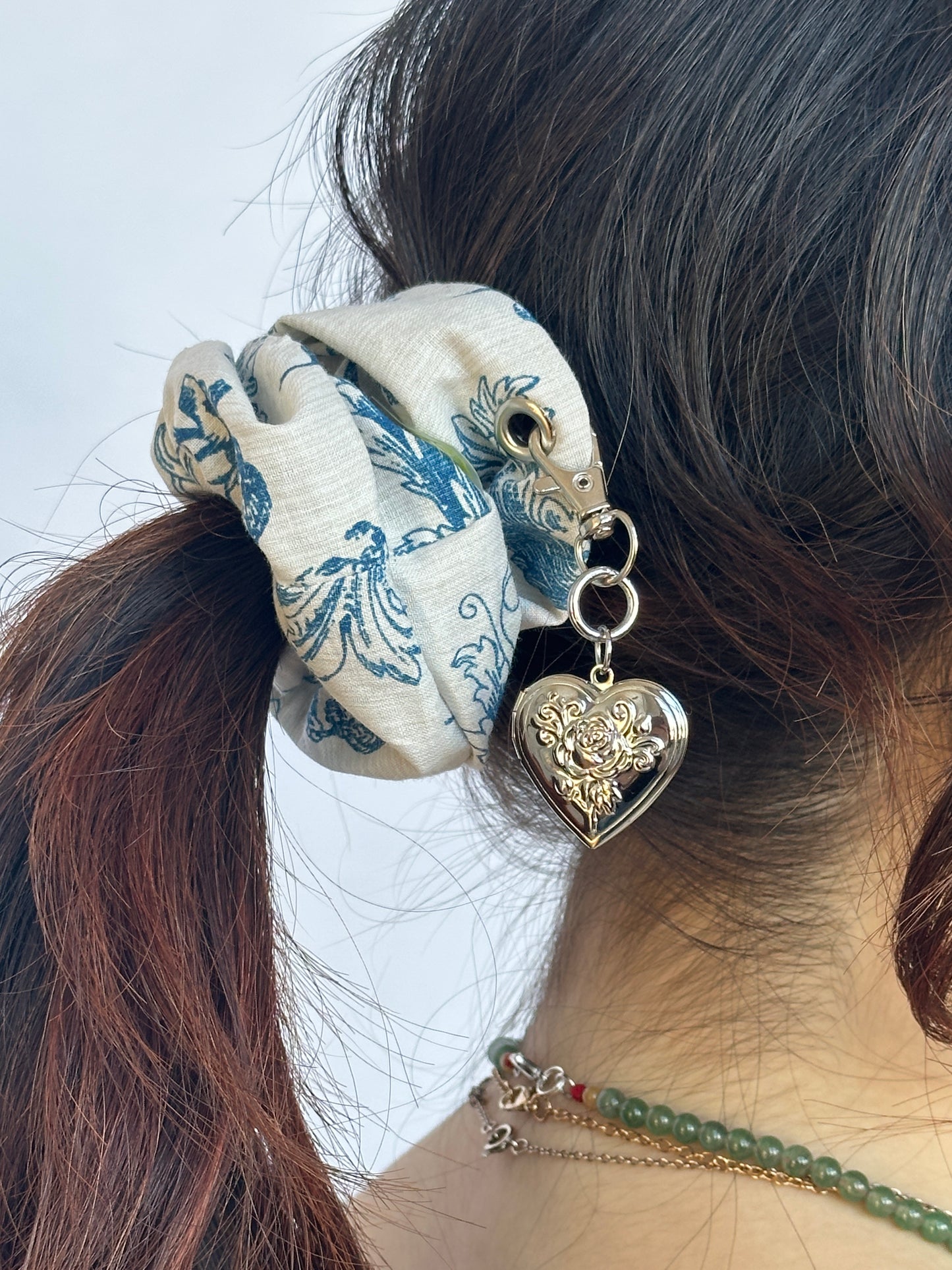 Toile Locket Scrunchie