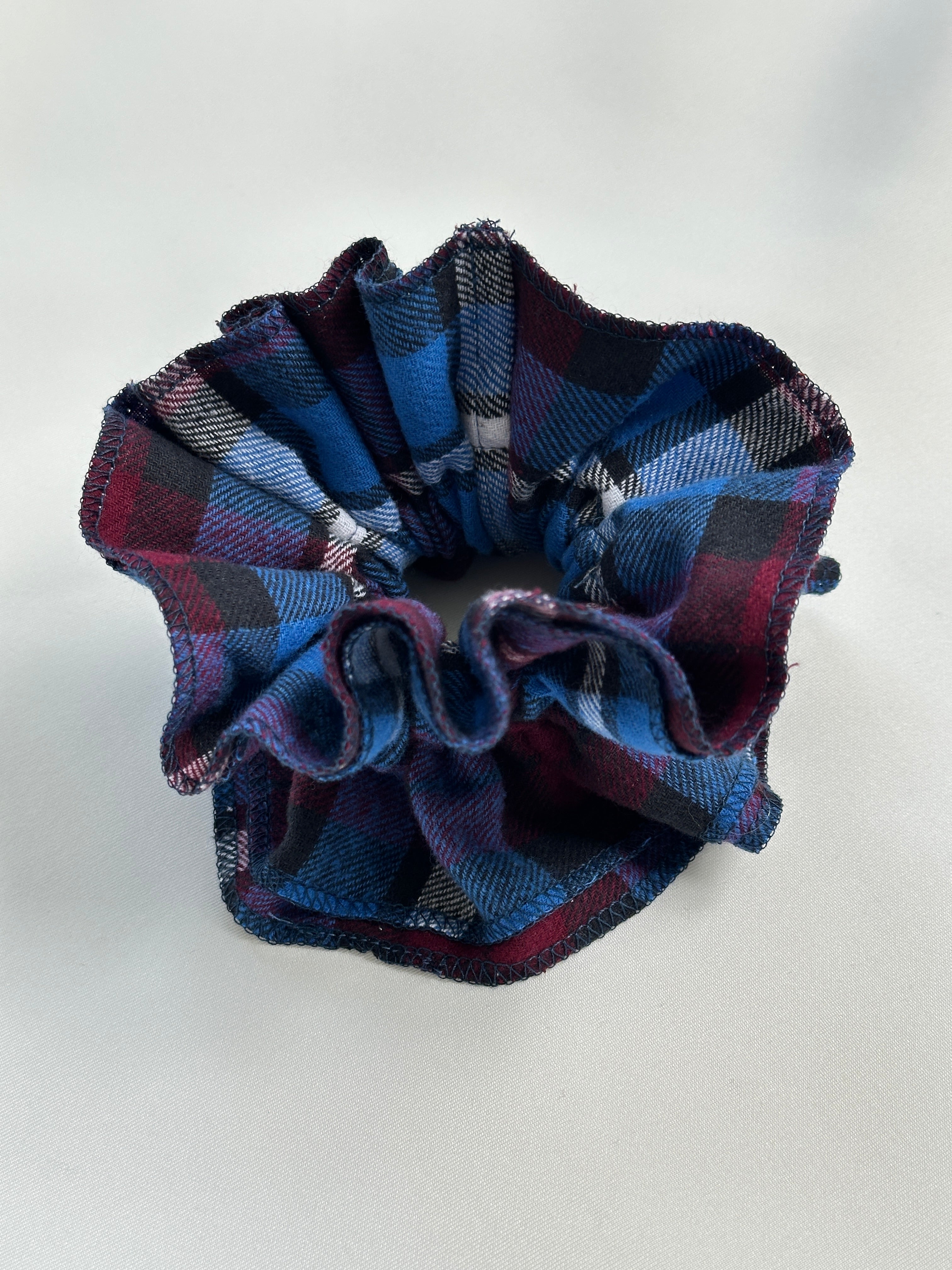 Checked Ruffle Scrunchie