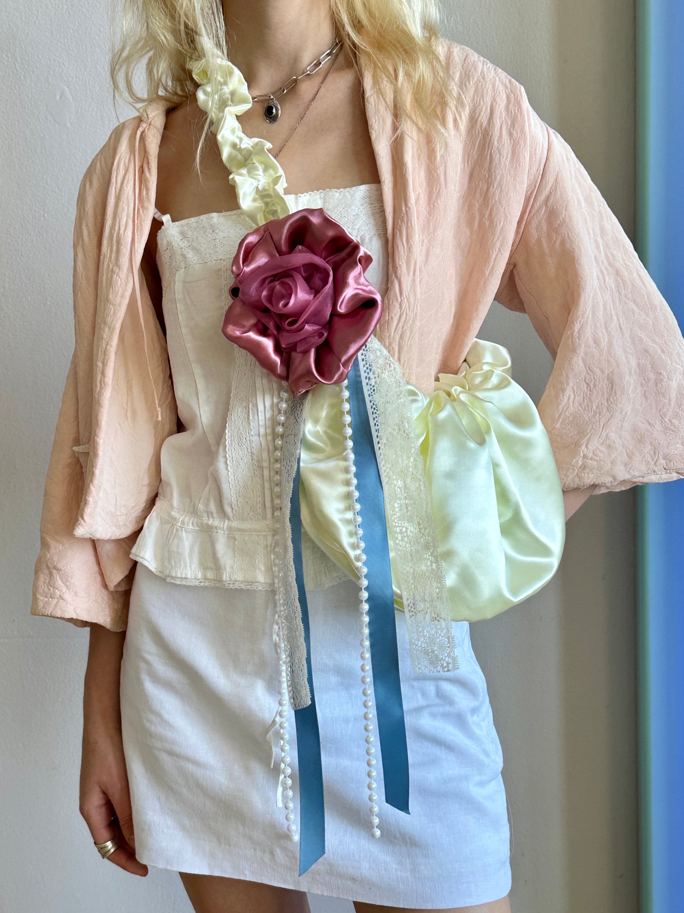 Satin Ruffle xbody Bag