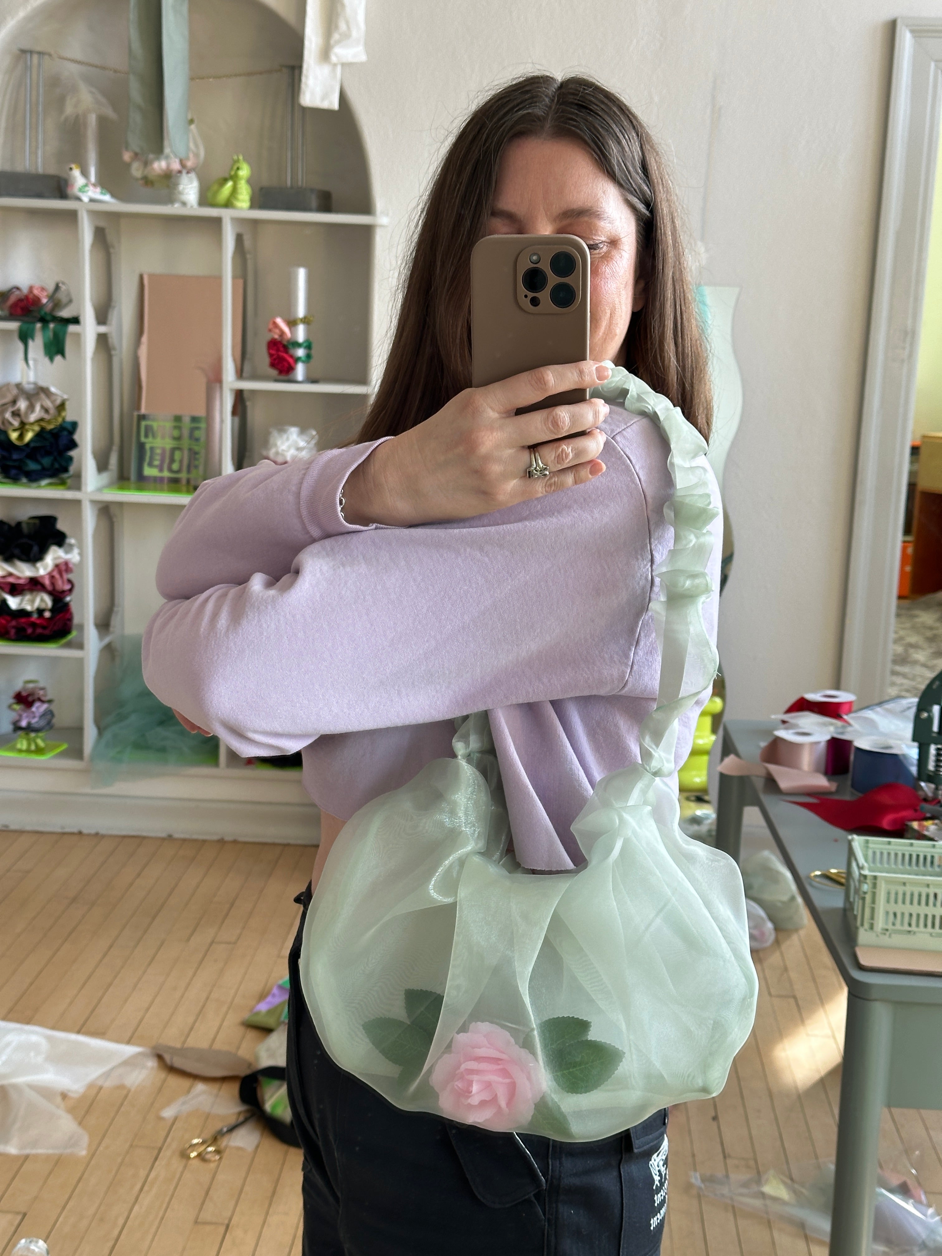 Rose Filled Crossbody Bag