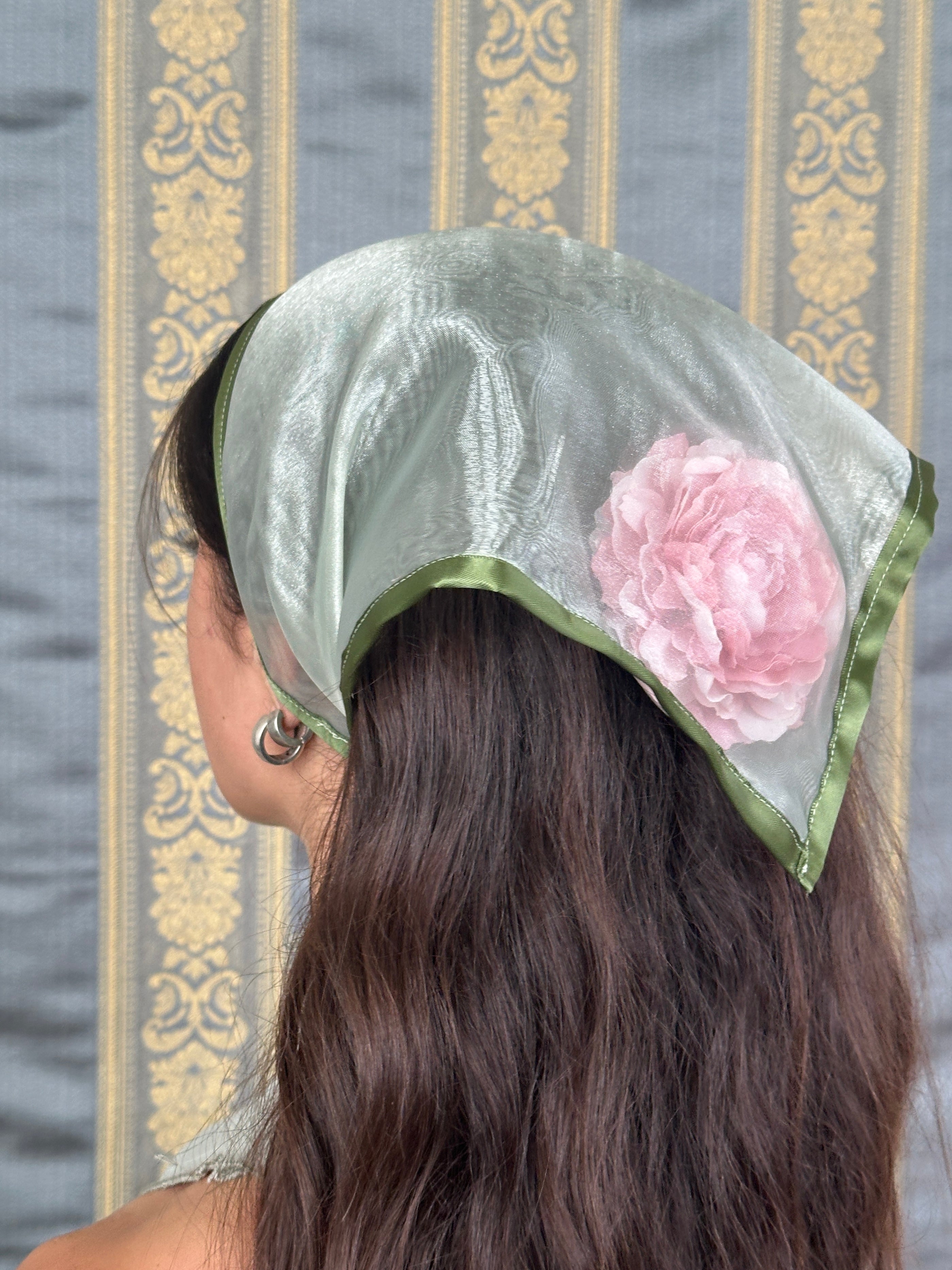 Peony Filled Headscarf