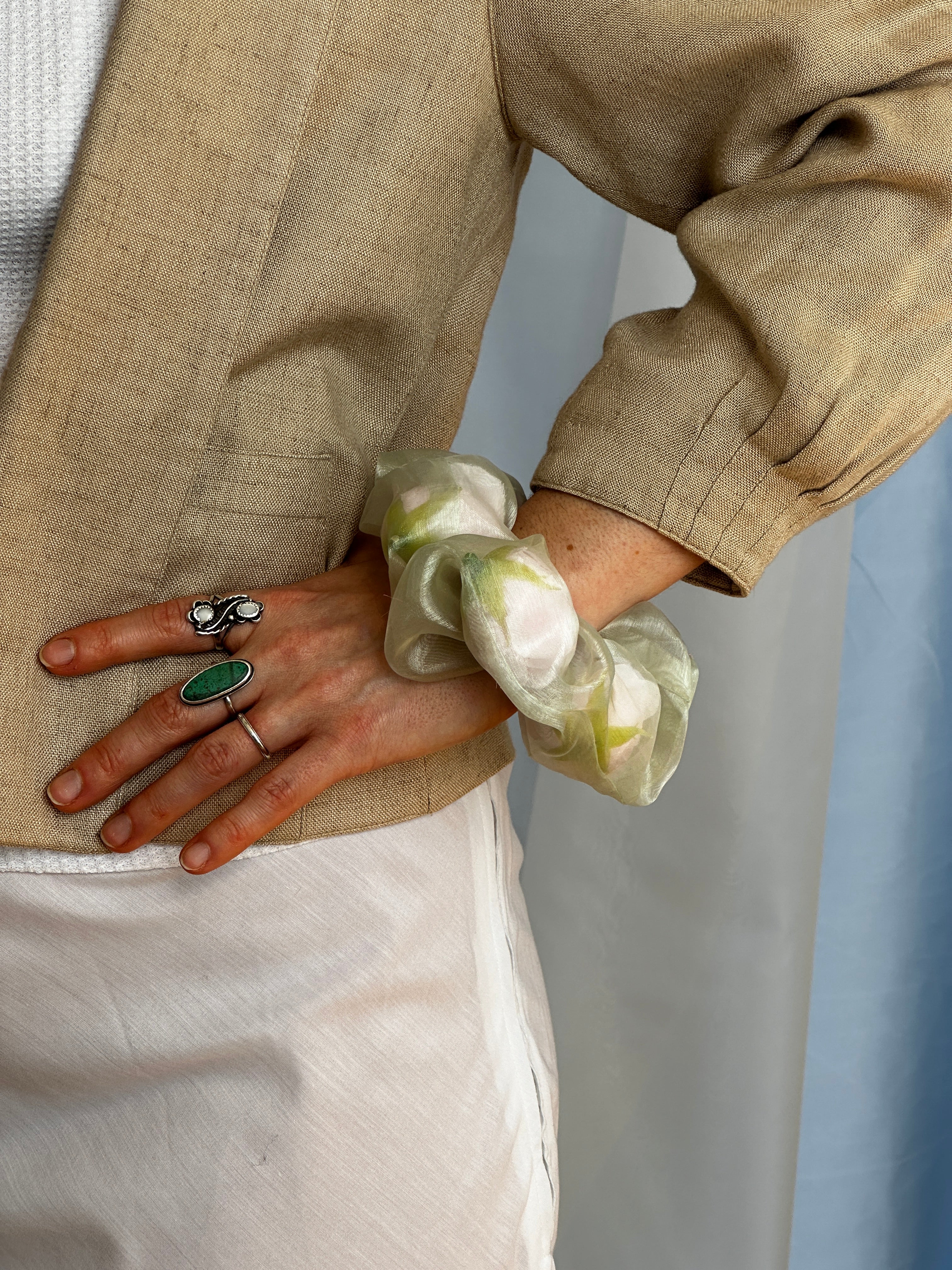 Sheer Rose Stuffed Giant Scrunchie