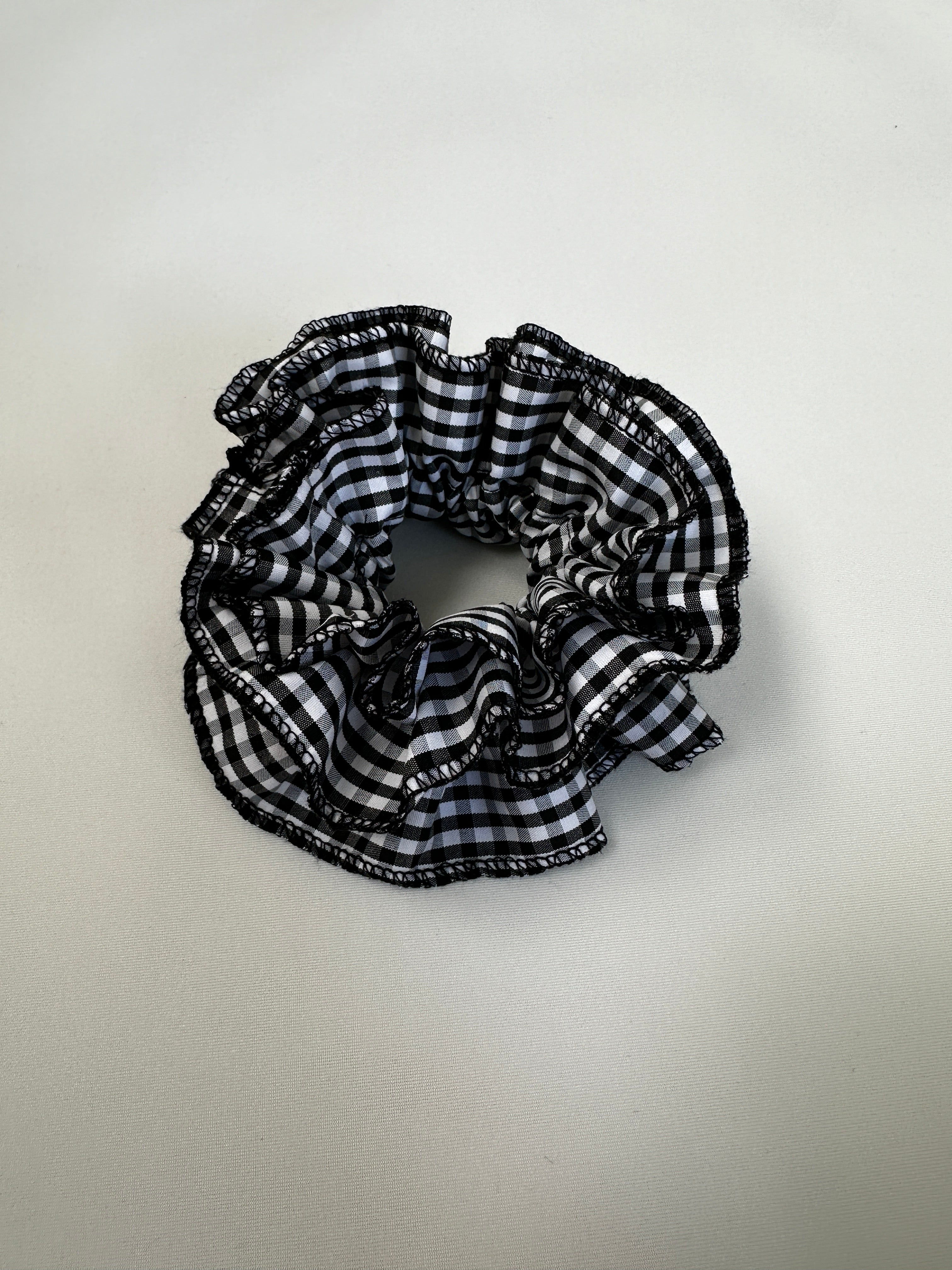 Checked Ruffle Scrunchie