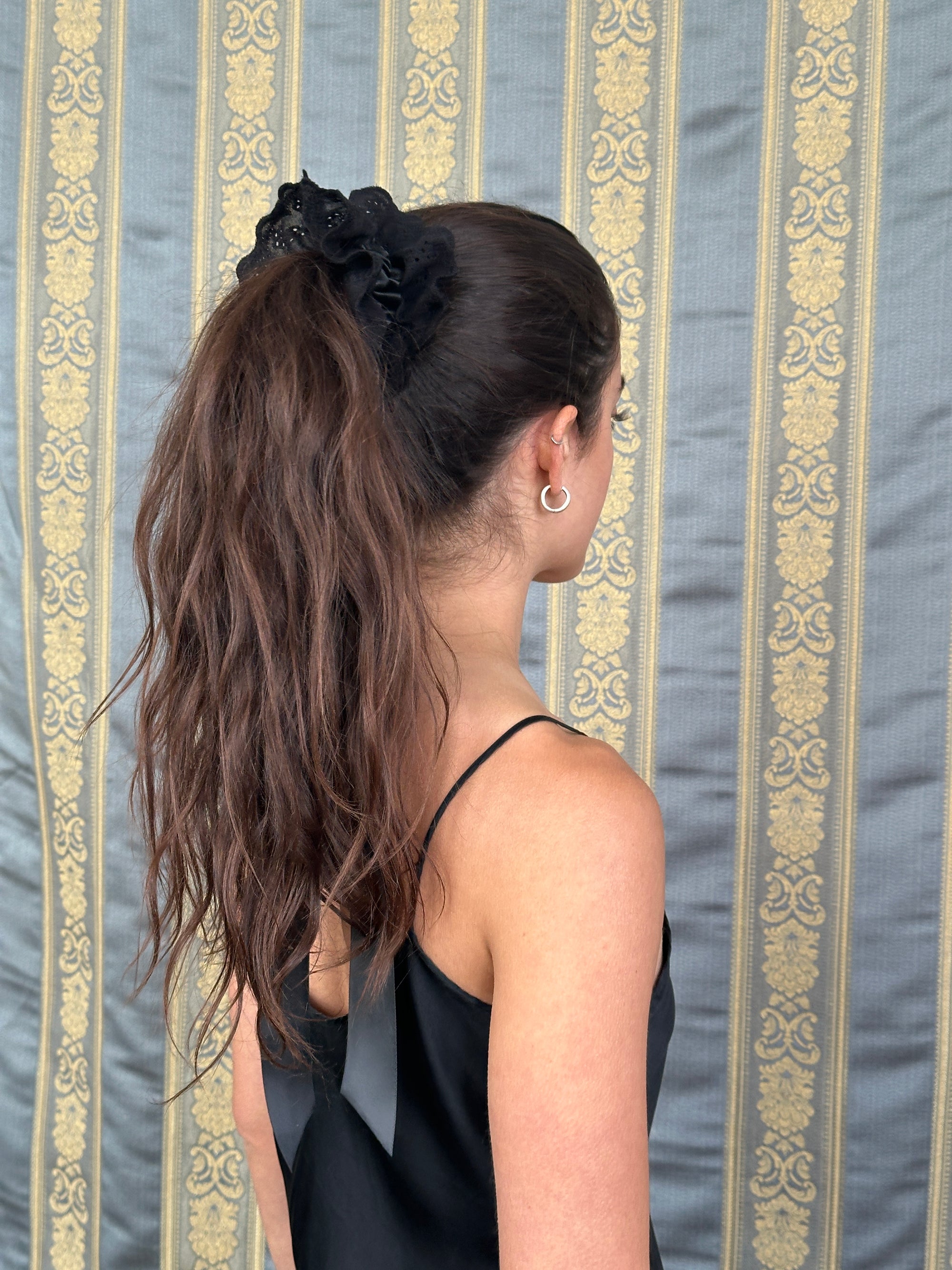 Eyelet Peplum Scrunchie